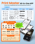 Ponek Label Maker Machine with Tape, M100 Address Barcode Label Printer, Versatile App 4000 Icons and 300 Fonts, Industrial Label Makers for Small Business, Office, Home, School, Safety Label Makers