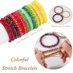 Ornaland Colorful Glass Crystal Beaded Bracelets Bulk for Women, 70 Pcs