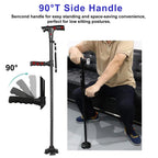 Cane Hero Walking Cane, Ready Walker Cane with Light and Alarm, Smart Walking Cane for Women, Adjustable Suitable for Arthritis Disabled and Elderly, with Cushioned T Handle and Swivel Four Pedestal
