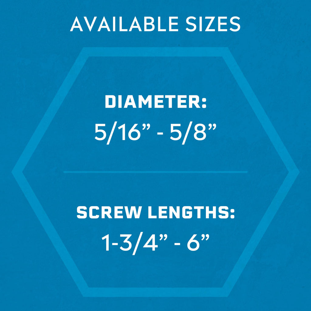 Tapcon+ 1/2 x 5 Inch Heavy-Duty Hex Head Concrete Anchors, 10 PCS, Corrosion Resistant Blue Climaseal™ Coating, Outdoor Rated Use, Concrete Block & Masonry Brick Screws, Drill Bit Sold Separately