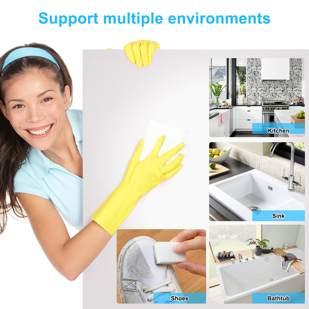 2X Density Magic Sponge Eraser,50 Pack Multi-Functional Household Cleaning Sponge for Furniture,Extra Thick and Long Lasting Melamine Cleaning Sponges for Bathroom,Floor, Wall Cleaner (50)