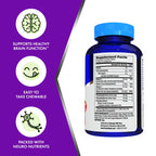 Focus Factor Kids Extra Strength Daily Chewable for Brain Health Support, 120 Count – Vitamins - Quality Formula – Gluten & Dairy Free Supplements for Children – No Artificial Sweetener