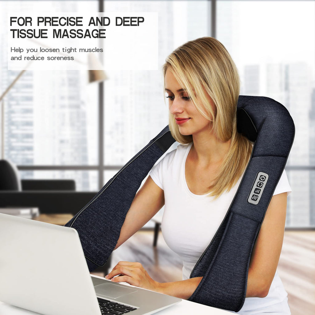 Mo Cuishle Women Men Gifts, Shiatsu Back Shoulder & Neck Massager with Heat