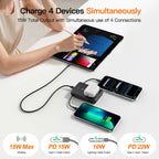Magnetic Portable Charger 10000mAh, 22.5W Power Bank with Built in Cable