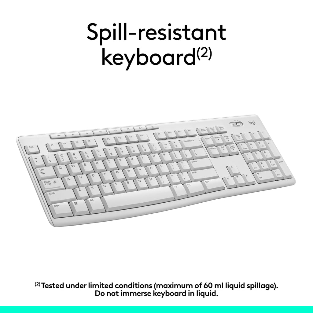 Logitech MK270 Full Size Wireless Keyboard and Mouse Combo - Off White