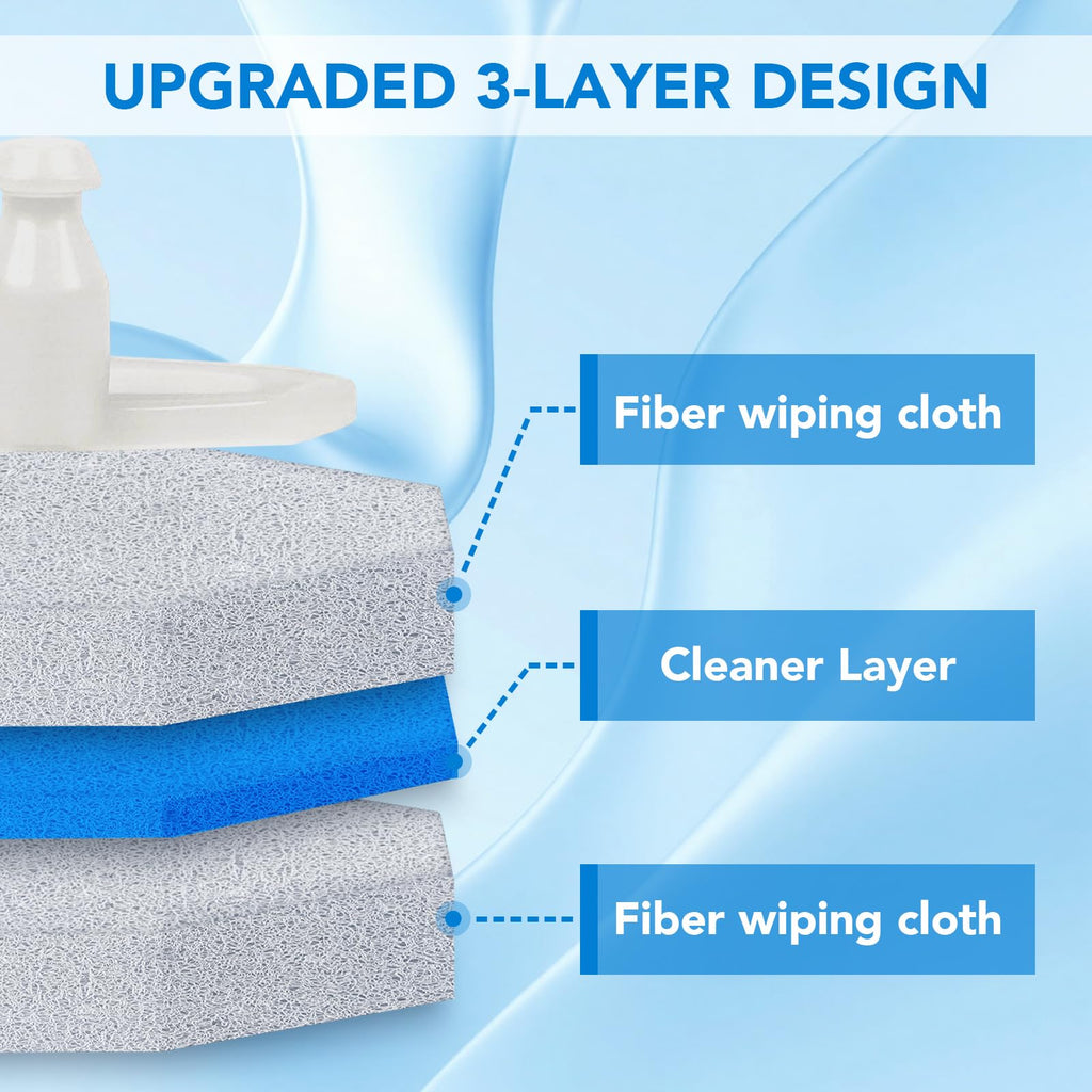 50 Count Toilet Wand Refills for Clorox, Upgrade Scrubbing Fiber Cotton Brush Heads Compatible with Clorox Toilet Wand for Bathroom Efficient Cleaning