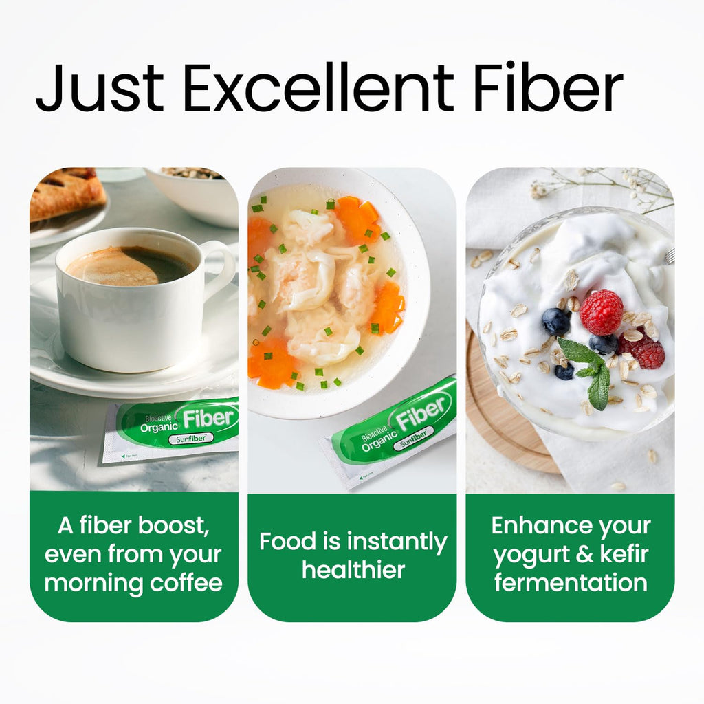 LABO Nutrition Bioactive Organic Fiber – Sunfiber PHGG Soluble Prebiotic Fiber - Digestive Regularity & Gut Health – Partially Hydrolyzed Guar Gum, Low FODMAP, Unflavored, Vegan, Non-GMO, 30 Sachetsx3