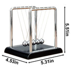 Newtons Cradle Balance Pendulum Balls, Swinging Kinetic Balls with Black Base, Science Physics Educational Learning Tool, Office Home Creative Decoration, Stress Relief Fidget Desk Toy (Medium)