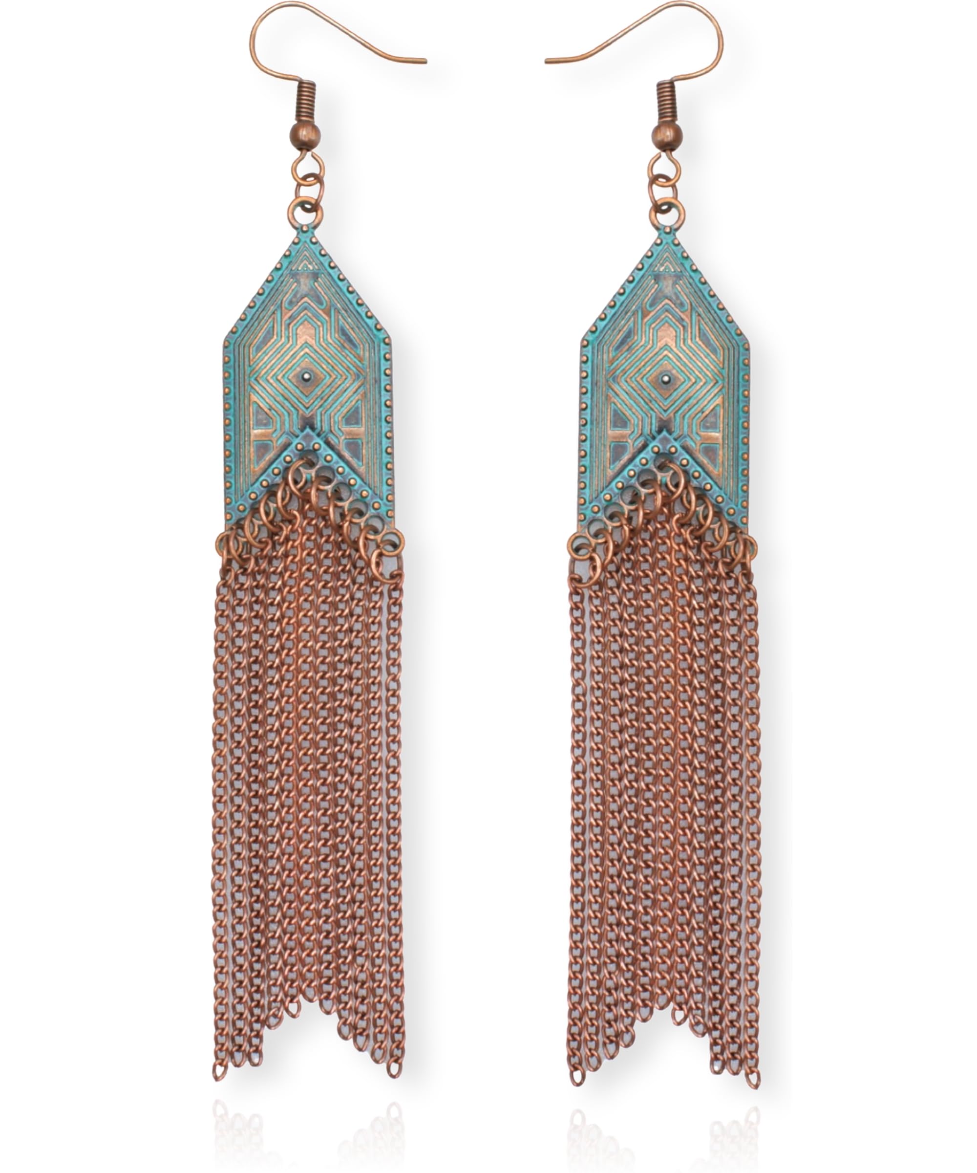 Western Jewelry for Women, Boho Dangle Chain Earrings