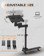 MELIPRON Truck Laptop Mount for Cars, Vans, Vehicles, No-Drill Computer Stand with Adjustable Height, Full Motion Swivel, Heavy-Duty Laptop Holder for Mobile Work