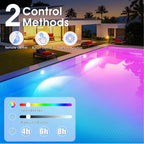 PoolBliss Rechargeable Submersible Pool Lights with Remote, 5000mAh Underwater Led Pool Light for Above Ground Pool Lights Waterproof, 9 Modes Color Changing Magnetic Swimming Inground Pool Lights-1PC