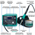 YIHUA 939D+ Digital Soldering Station, 75W Equivalent with Precision Heat Control (392°F to 896°F) and Built-in Transformer. ESD Safe, Lead Free with °C/°F display (Green)