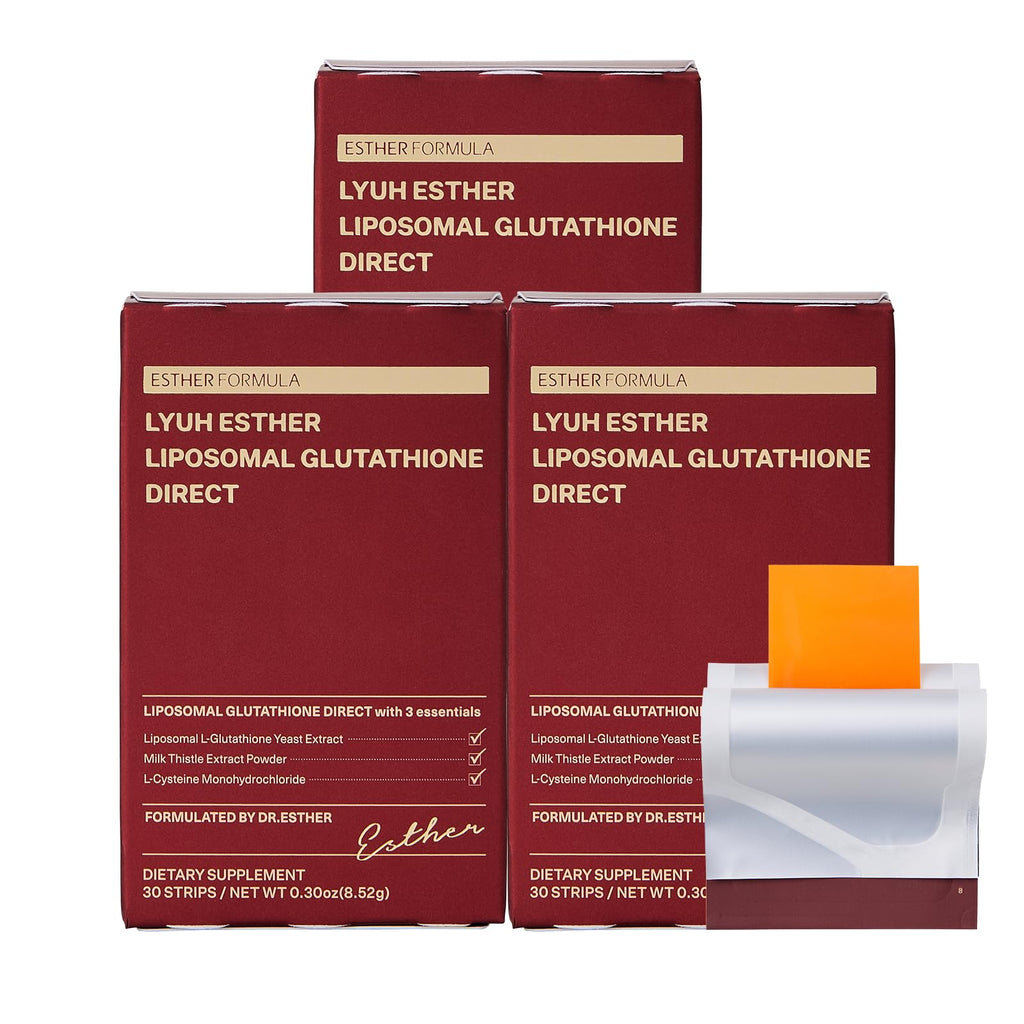 ESTHER FORMULA Liposomal Glutathione Strips (90 ct) - Glutathione Direct, Antioxidant Support & Skin Brightening | Fast-Absorbing Oral Beauty Film | Korean Supplement | Made in USA