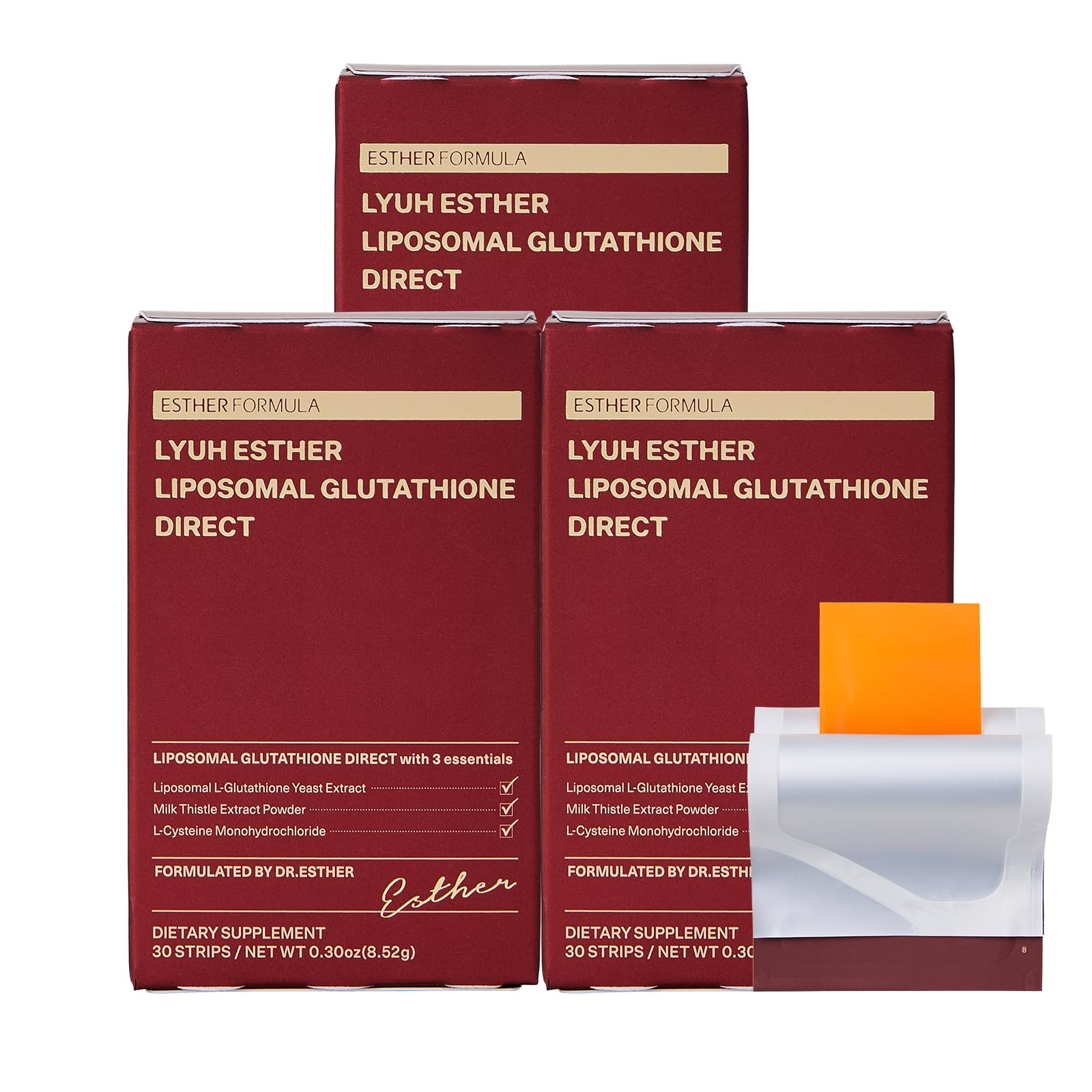 ESTHER FORMULA Liposomal Glutathione Strips (90 ct) - Glutathione Direct, Antioxidant Support & Skin Brightening | Fast-Absorbing Oral Beauty Film | Korean Supplement | Made in USA