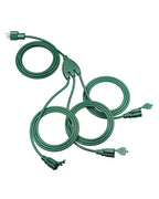 DEWENWILS 40FT (22’+6’*3), 1 to 3 Splitter Outlets, 3 Prong Outlets, Green