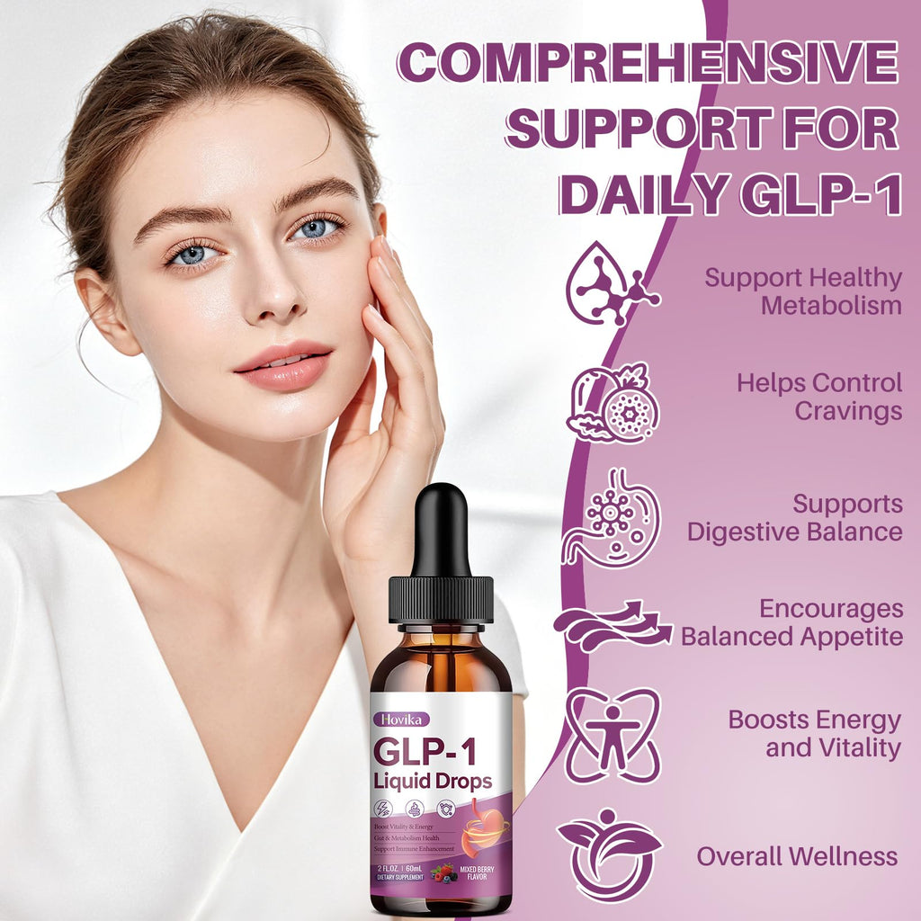 GLP-1 Supplement, GLP-1 Support Liquid Drops with Berberine, Chromium, Ceylon Cinnamon, Green Tea & Hops Flower Extract, GLP-1 Supplement for Gut & Metabolism Health, Vegan, Mixed Berry Flavor 2 Fl Oz