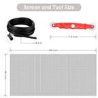 SAKURRY Window Screen Replacement Kit, 48'' x 99'' Fiberglass Screen Mesh with Rolling Tool and Screen Retainer Spline, DIY Adjustable Screen Door Mesh for Window, Door and Patio, Gray