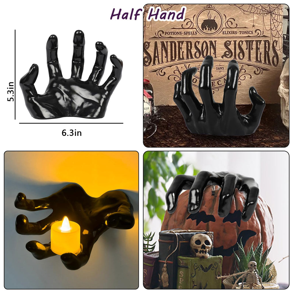 DAZONGE Halloween Decor 3Set Creepy Hands with Candles Halloween Wall Decor