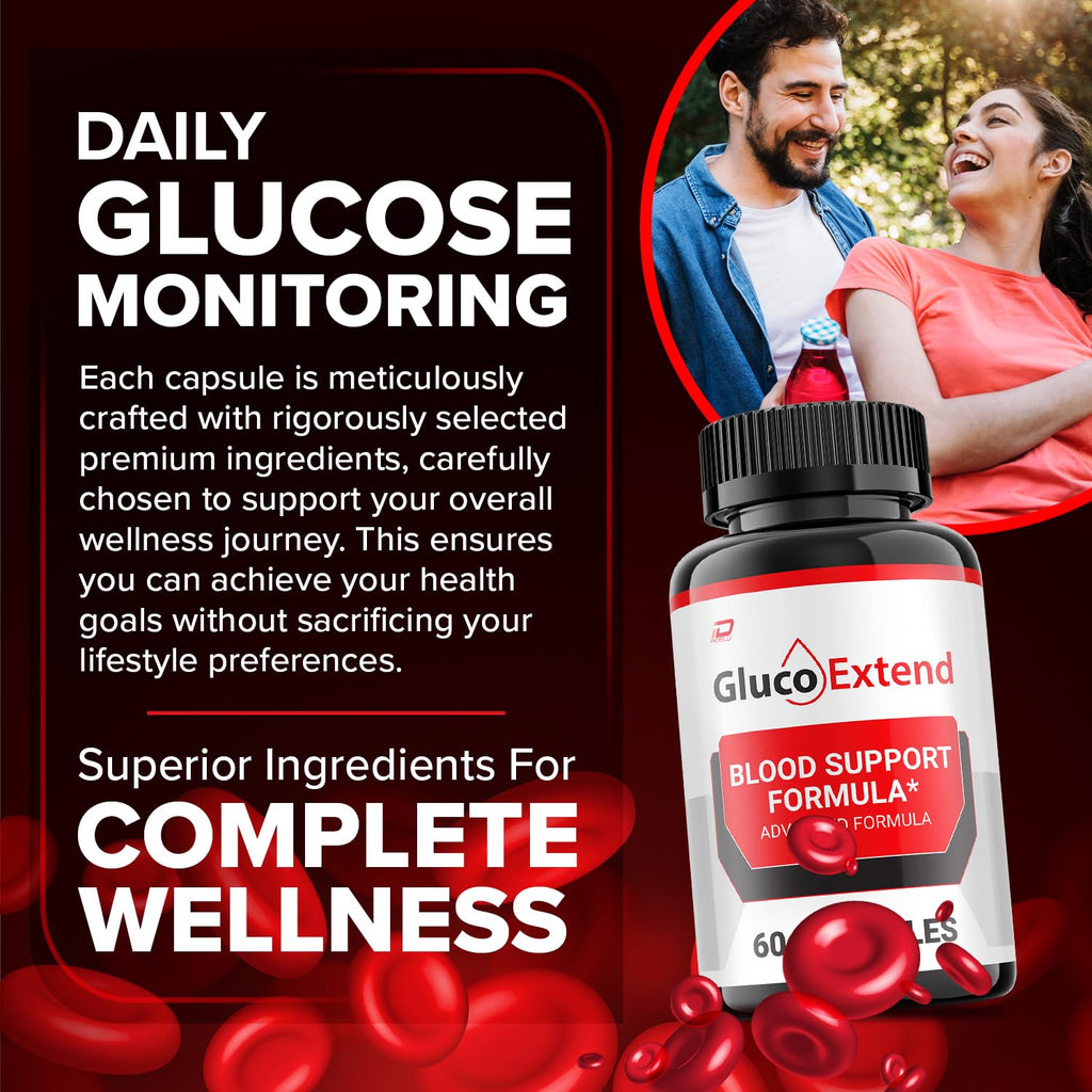 Gluco Extend Capsules - GlucoExtend Advanced Supplement, All Natural Formula to Maintain Healthy Levels, Maximum Strength Formula, Gluco Extend Pills Reviews (3 Pack - 180 Capsules)