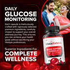 Gluco Extend Capsules - GlucoExtend Advanced Supplement, All Natural Formula to Maintain Healthy Levels, Maximum Strength Formula, Gluco Extend Pills Reviews (3 Pack - 180 Capsules)