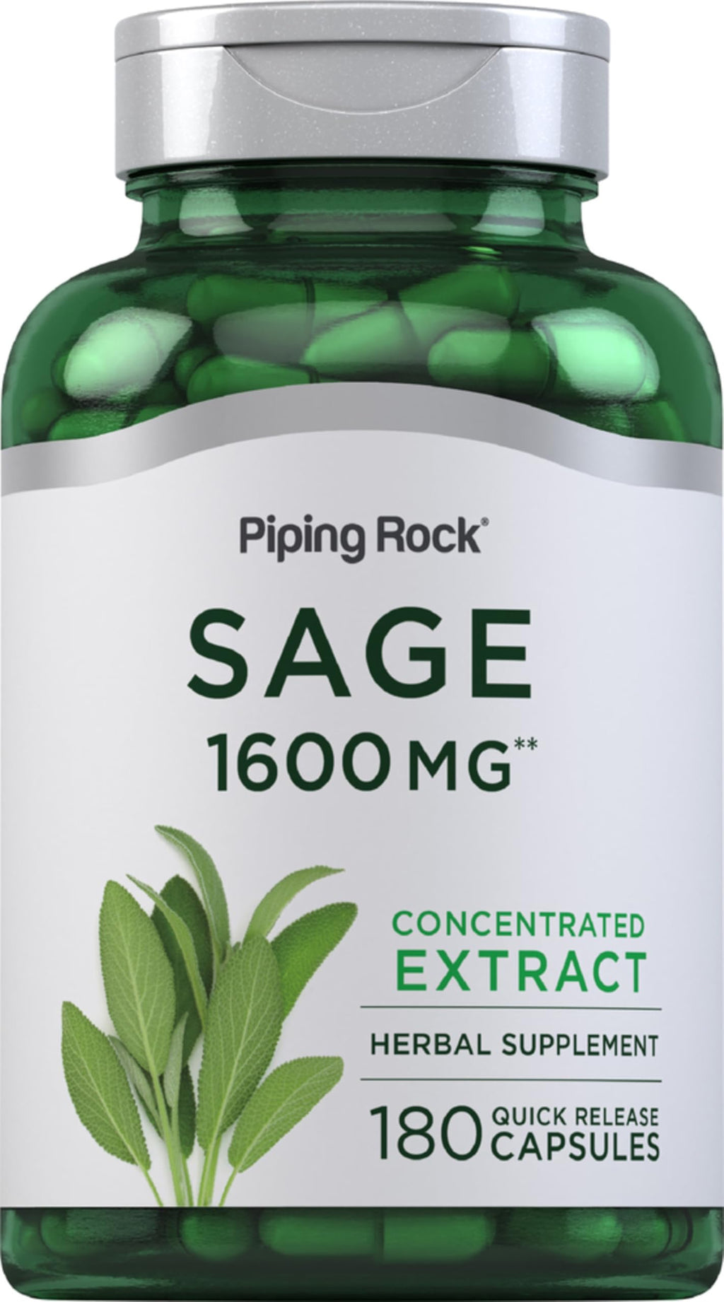 Piping Rock Sage Supplement | 180 Capsules | Concentrated Herbal Extract