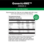 GENERIC4ME AREDS 2 SoftGels, 500 mg Vitamin C, 400 IU Vitamin E, 10 mg Lutein, 2 mg Zeaxanthin, 80 mg Zinc, 2 mg Copper - Supports Eye Health - 120 Mini SoftGels (Two Month Supply)