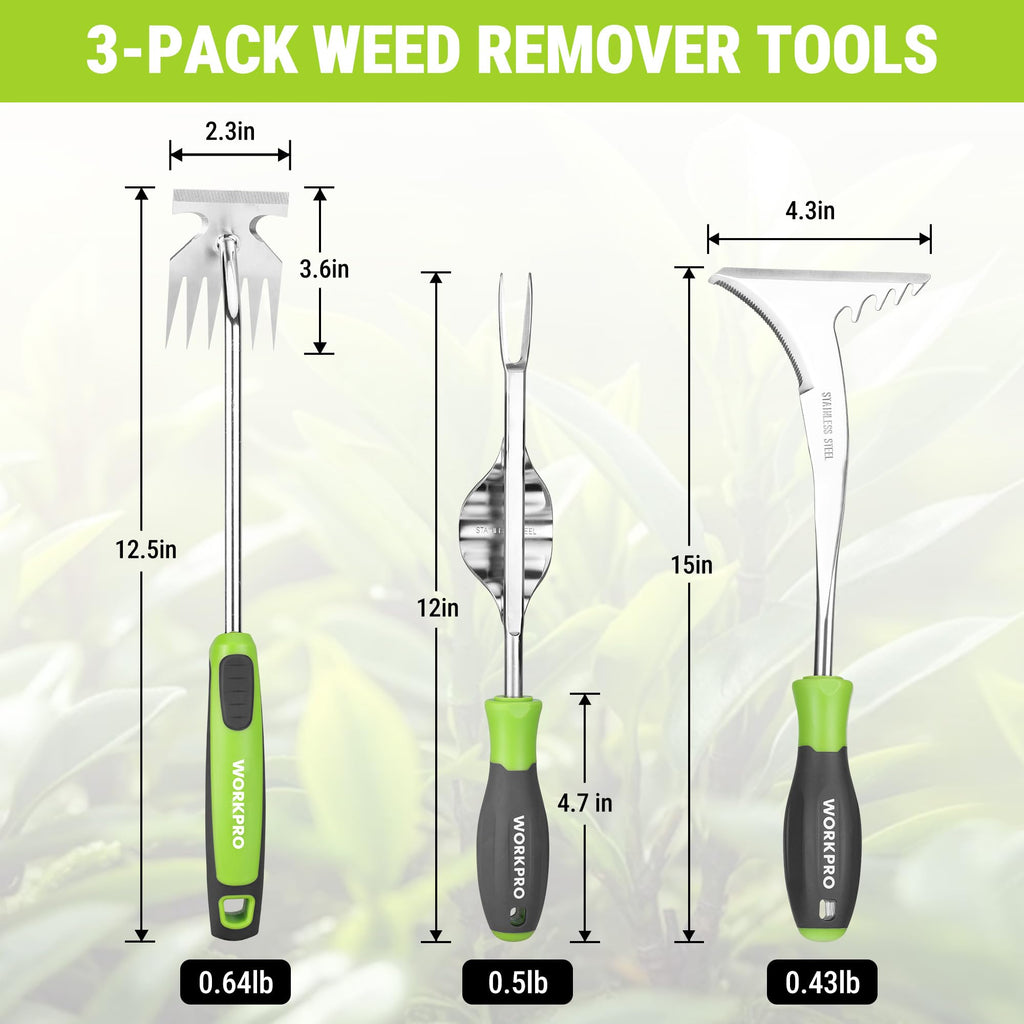 WORKPRO 3-Piece Weed Puller Tool Set
