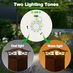 Solar Post Cap Lights Outdoor 6pack, Waterproof Solar Powered Deck Fence Post Lights for 4x4 Wood/Vinyl Posts, Solar Outdoor LED Light with Cool/Warm Lighting Decorate Garden Patio Porch…