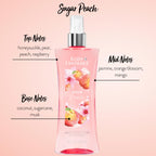 Body Fantasies Signature Fragrance Body Spray, Sugar Peach, 8 fl oz