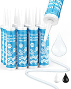 PAULINN 12 Packs Clear Silicone Sealant Waterproof 100% Silicone Caulk