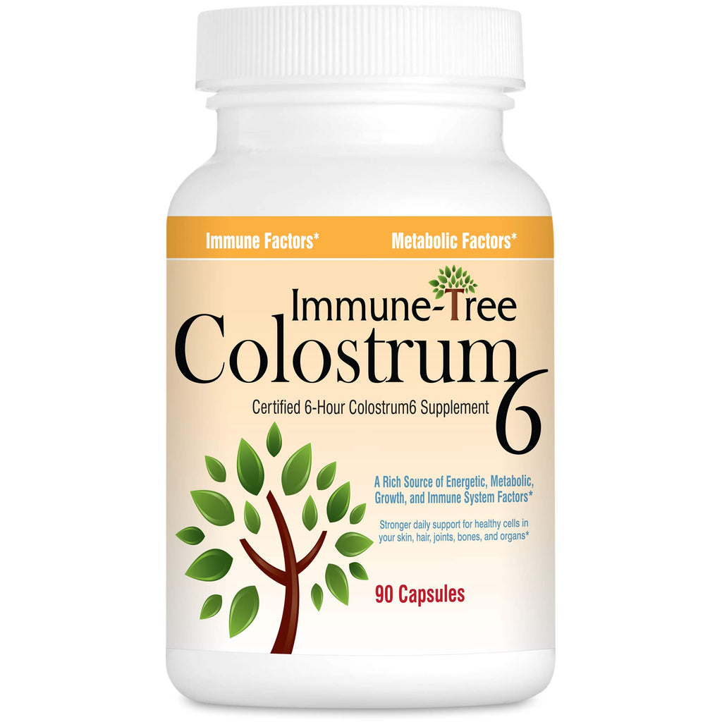 Immune-Tree 100% Pure Bovine Colostrum (Grass-Fed) | High IgG for Immune Support & Gut Health | Anti-Aging | Colostrum Supplement for Adults & Kids | 90 Capsules | 30 Servings