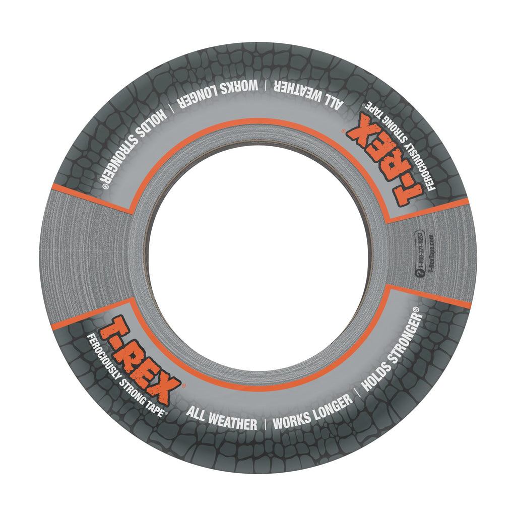 T-REX Tape Heavy Duty Duct Tape with UV Resistant & Waterproof Backing for Ferociously Strong Repairs, 1.88" x 30 yd, Gunmetal Gray, 1 Roll