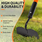 Nohovu Garden Hoe Tool, 58 Inches Hoe Garden Tool with Fiberglass Long Handle, Heavy Duty Garden Hoe for Weeding
