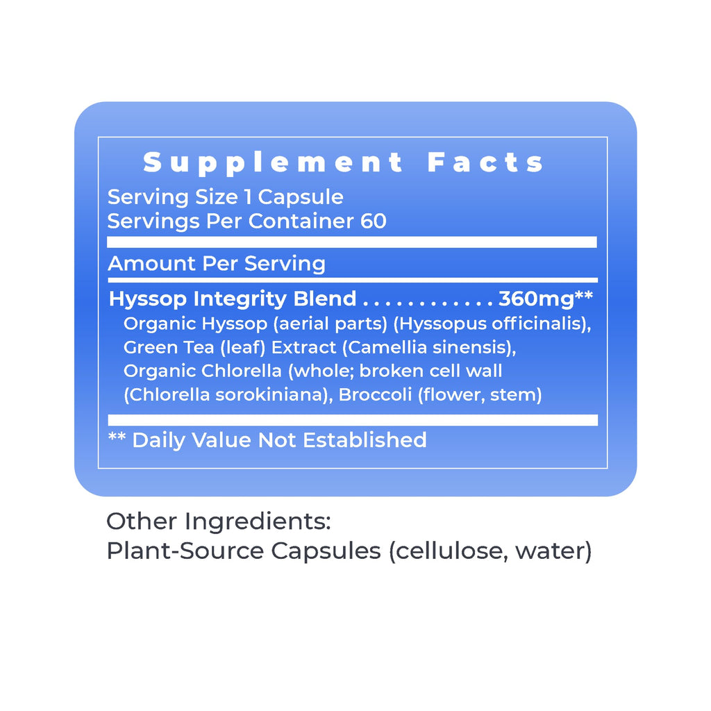 Premier Research Labs Hyssinol - Hyssop Herb, Hyssop Capsules, Wellness Pills with Organic Hyssop Dry Herb, Dietary Supplement with Green Tea, Antioxidant Support - 60 Vegetarian Capsules