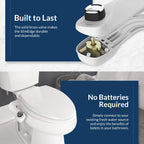 Bio Bidet SlimEdge Bidet Attachment for Toilet, Non Electric, Dual Nozzles for Front and Rear Cold Water Wash, Adjustable Water Pressure, White