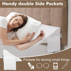 Vekkia King Size Bed Wedge Pillow for Headboard, Mattress Gap Filler,Bed Gap Filler,Triangle Bloster Pillow Close Bed Gap (0-4.5") Between Your Headboard and Mattress, White