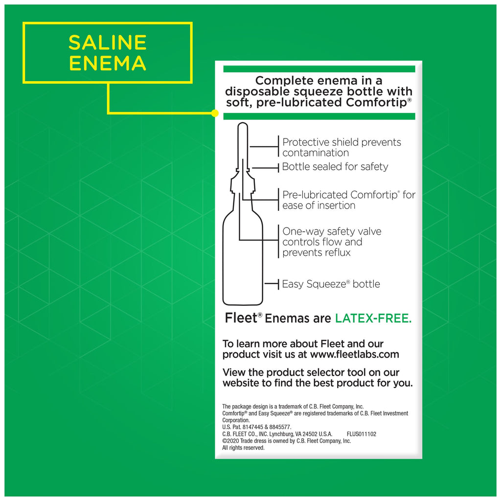 Fleet Laxative Saline Enema for Adult Constipation, 4.5 fl oz, 4 Bottles (Pack of 3)