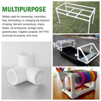3 Way PVC Pipe Fittings 1/2 Inch, Zernmiarder White PVC Elbow Corner Side Outlet Tee Fitting, SCH40 Furniture Grade Pipe Connectors - Fits 1/2" Polyvinyl Chloride Pipes, 24 Pieces
