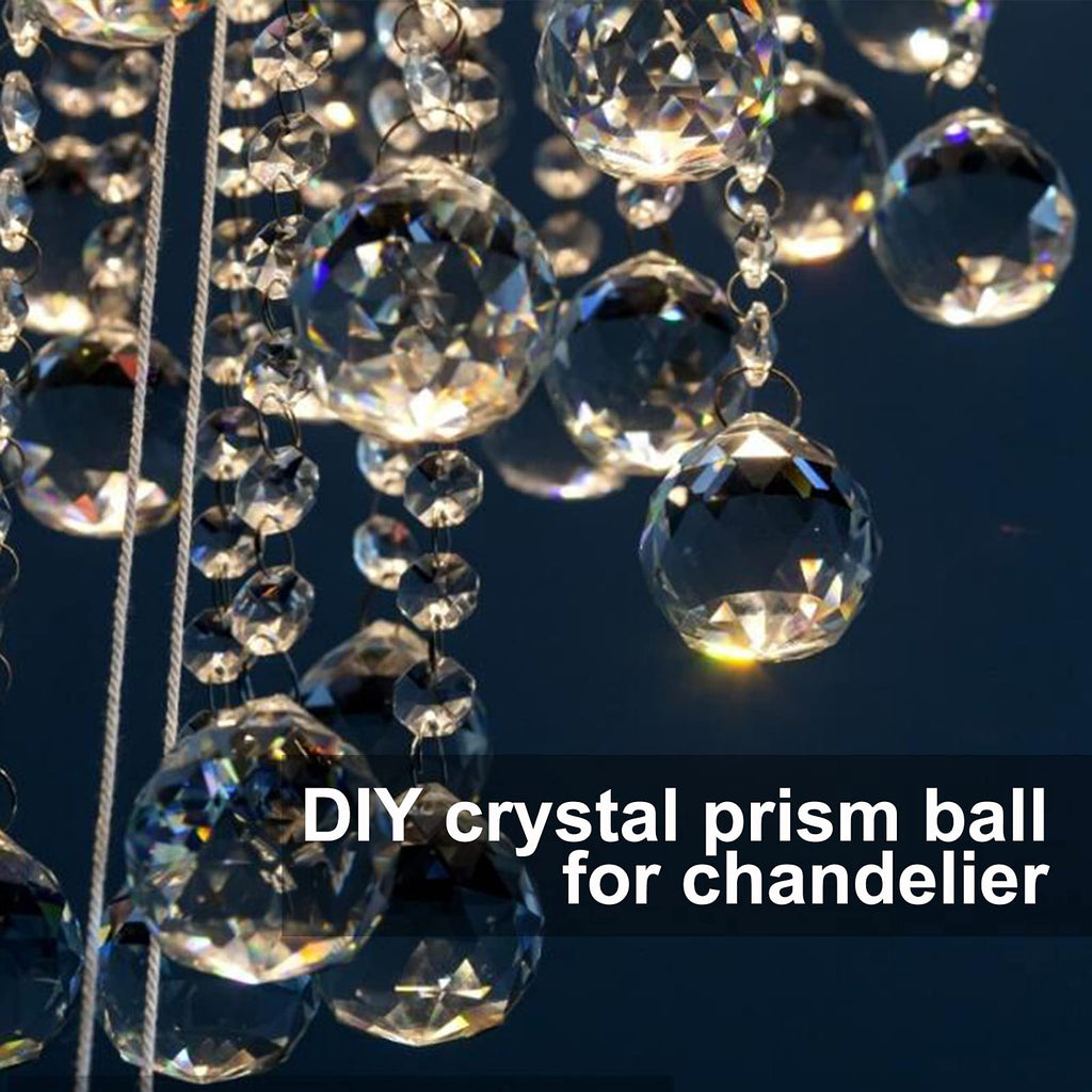 MerryNine Clear Crystal Sun Catcher Suncatcher Prism Ball with Metal Chains
