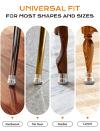 yomanta 24 PCS Silicone & Felt Chair Leg Floor Protectors - Scratch Proof & Noise Reducing Furniture Caps for Hardwood Floors - Round XS Fits 9/16" to 12/16" (15–19mm), Gray