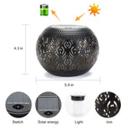 Solar Table Lantern Outdoor Waterproof - Dancing Flickering Flame LED Light,Hollow Out Retro Metal Desktop Gifts for Women Mom Outside Garden Yard Porch Lawn Indoor Tabletop Decor