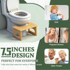 Foldable Toilet Stool, 7 Inch Poop Stool for Bathroom, Bamboo Toilet Stool Squat Adult, Collapsible Squatting Potty Stool with Non-Slip Strip - Improve Squatting Posture and Comfort, Wood