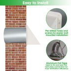 JYINCPED 10 Inch Hooded Wall Vent with Screen and Damper,Galvanized Steel Exterior Wall Exhaust Vent Cover Cap for Kitchen Range Hood Duct Ventilation Outside Air Exhaust Applications,White