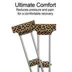Underarm Crutch's Pad and Hand Grip Covers Universal Forearm Handle Padded Cushion Sets Accessories for Crutches Pads for Armpits (Leopard)