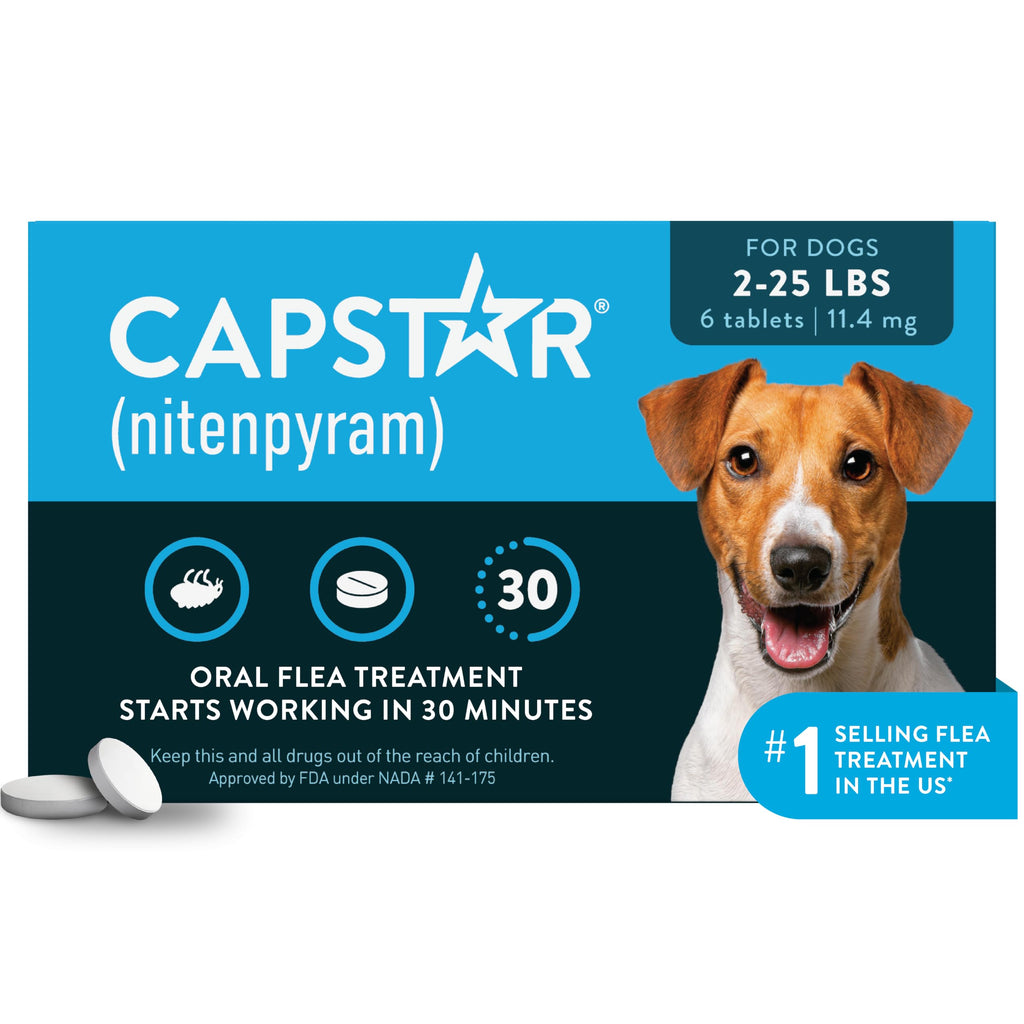 Capstar Oral Flea Tablets Dogs 2-25 lbs, Nitenpyram, 6-Dose