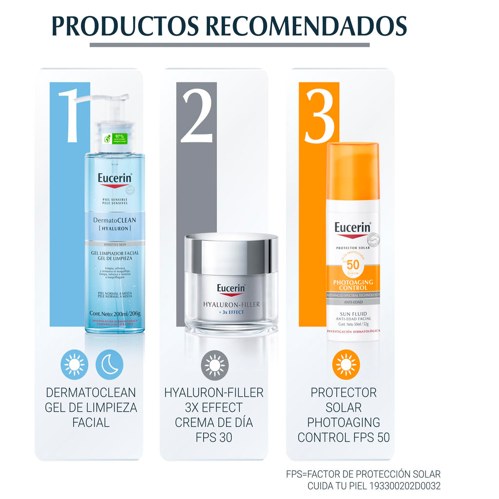 Eucerin Protector solar facial anti edad con ácido hialurónico FPS 50+, Sun, 50 ml