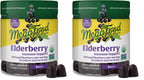 MegaFood Elderberry Immune Support Supplement - Vegan Elderberry Gummies for Adults - Made with Zinc and Real Food - Pectin-Based, Gluten-Free, USDA Organic - 54 Gummies, 27 Servings (Pack of 2)
