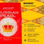 Waxness Russian Pearl Hard Wax Beads 2.2 lb (1 kg) – Rosin-Free Stripless Hard Wax with Creamy Texture and Skin Visibility, Professional Use – Made in Italy