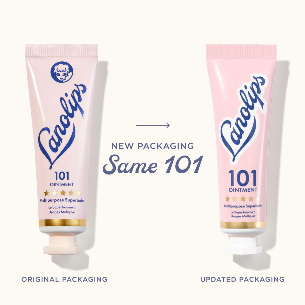 Lanolips 101 Ointment Multi-Balm Duo, Original Superbalm - Contains Pure Lanolin Oil for Smooth, Hydrated, & Healthy Lips - Natural Lip Balm for Dry Lips, Cuticles, & More (2-Pack, 0.52 oz each)