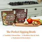 Vitauthority Bone Broth Collagen Delicious Chicken Noodle Flavored - Packed with 16g of Protein & Types I, II, III - Nourishes Skin, Hair, Nails, Joints, & Gut - Beef BoneBroth